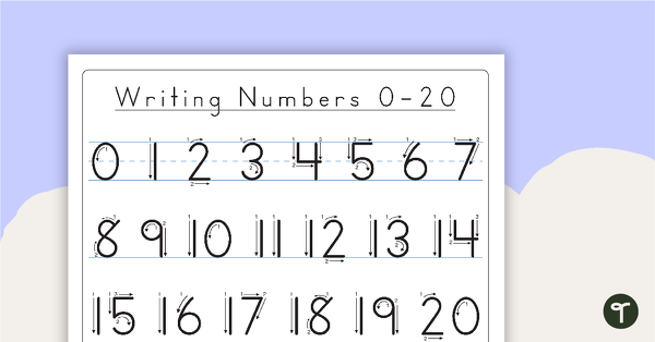 Writing Numbers 0–20 - Poster teaching resource