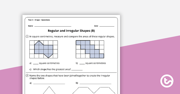 shape worksheets year 4 teach starter