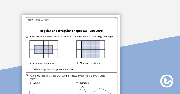 shape worksheets year 4 teach starter