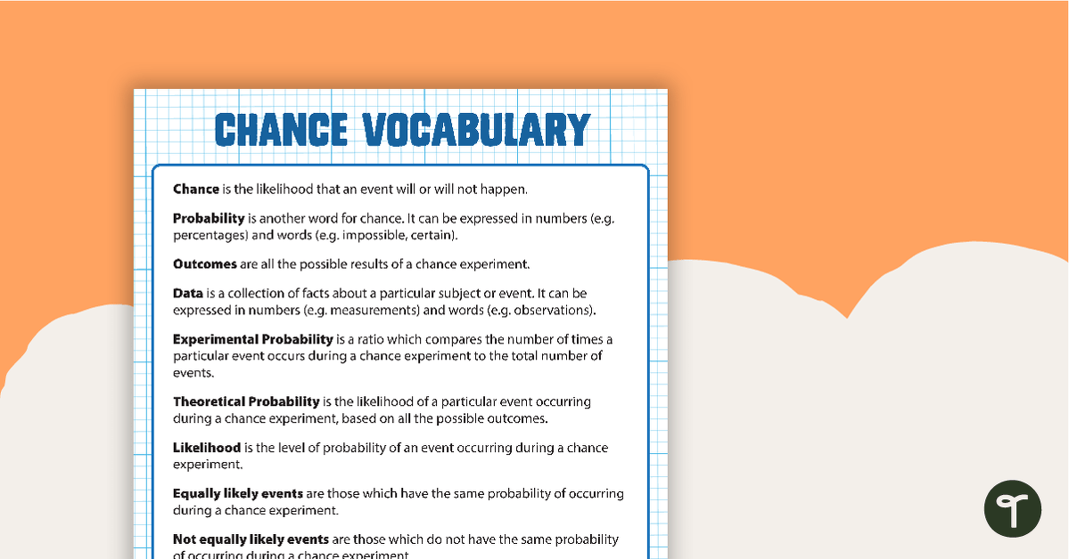 Chance Vocabulary Definitions teaching resource
