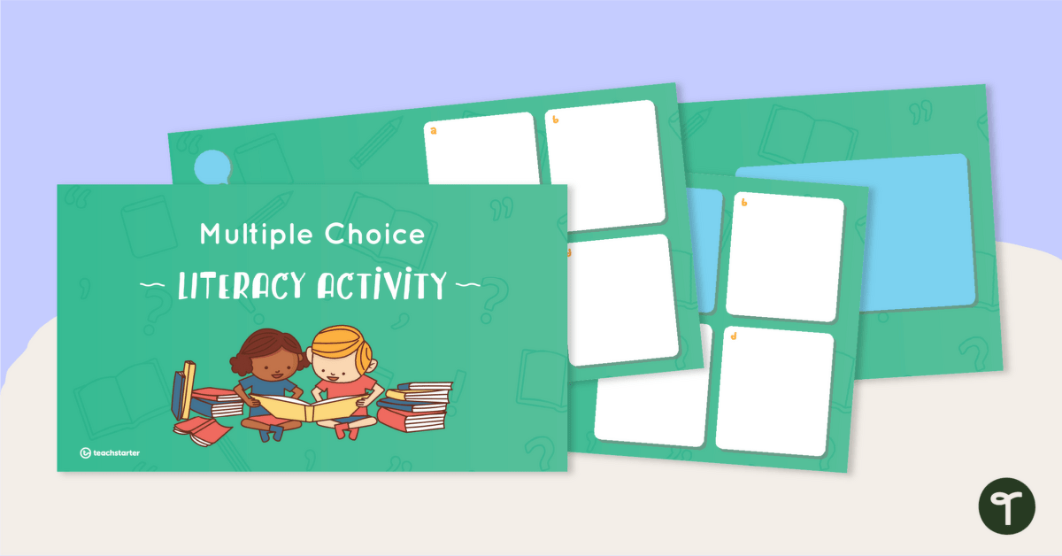 Interactive Multiple Choice PowerPoint Template  - Literacy teaching resource