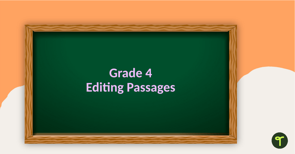 Preview image for Editing Passages PowerPoint - Grade 4 - teaching resource