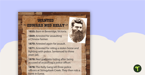 Kelly Gang Wanted Posters teaching resource