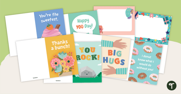 8 Generic Cards for a Special Person teaching resource