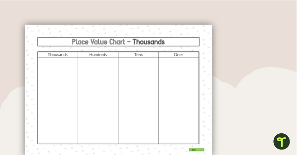 Preview image for Place Value Chart - Thousands - teaching resource
