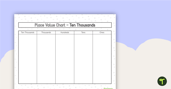 Go to Place Value Chart - Ten Thousands Place teaching resource