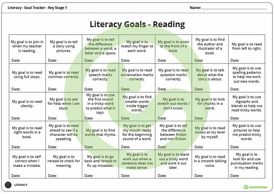 Goal Labels - Reading (Key Stage 1) teaching resource