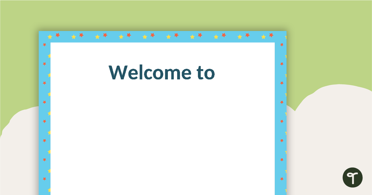Stars Pattern - Welcome Sign and Name Tags teaching resource