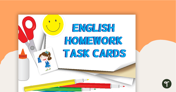 Image of English Homework Task Cards and Worksheets - Lower Primary