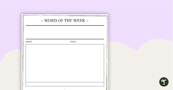 Word of the Week teaching resource