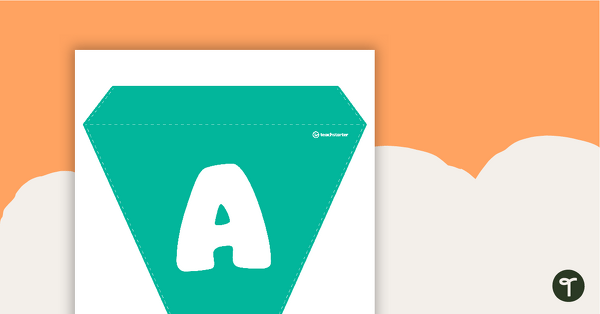 Preview image for Plain Teal - Letters and Number Bunting - teaching resource