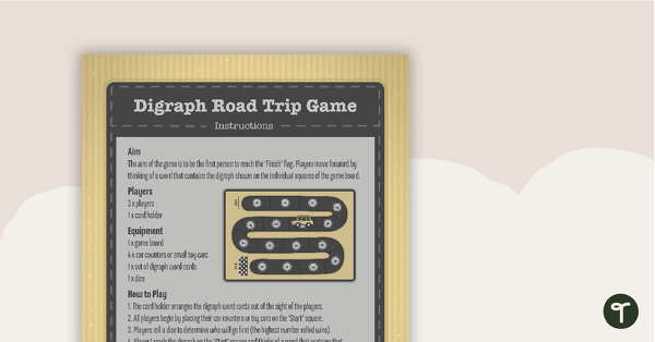 Digraph Road Trip Board Game teaching resource