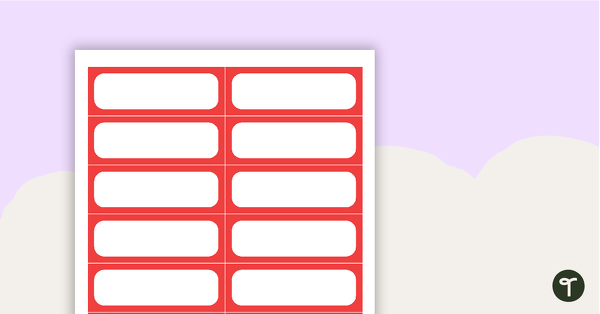 Plain Red - Name Tags teaching resource