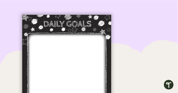 Funky Chalkboard BW - Daily Goals teaching resource
