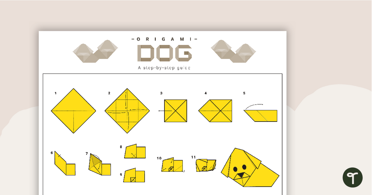How to Make an Origami Dog — Step-By-Step Instructions for Kids teaching resource