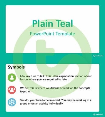 Plain Teal - PowerPoint Template teaching resource