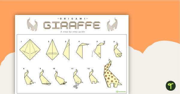 Origami Giraffe Step-By-Step Instructions teaching resource