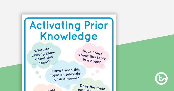 Activating Prior Knowledge - Comprehension Strategy Poster teaching resource