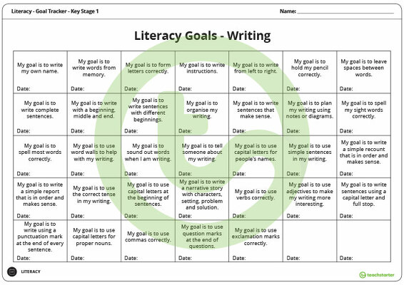 Goal Labels - Writing (Key Stage 1) teaching resource