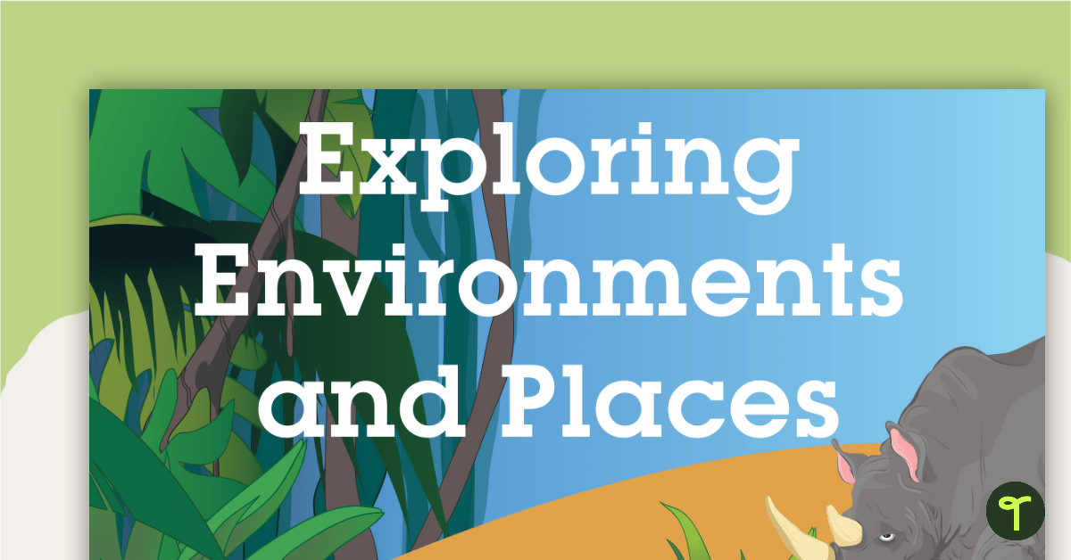 Exploring Environments and Places - Geography Word Wall Vocabulary teaching resource