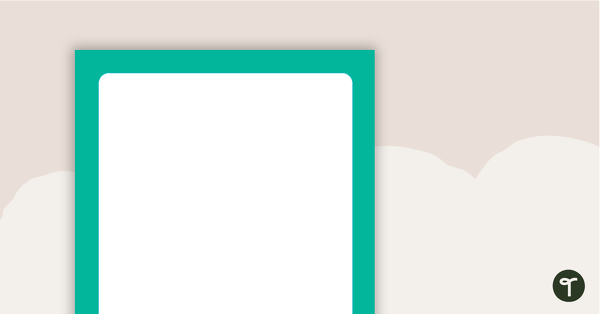 Preview image for Plain Teal - Portrait Page Border - teaching resource