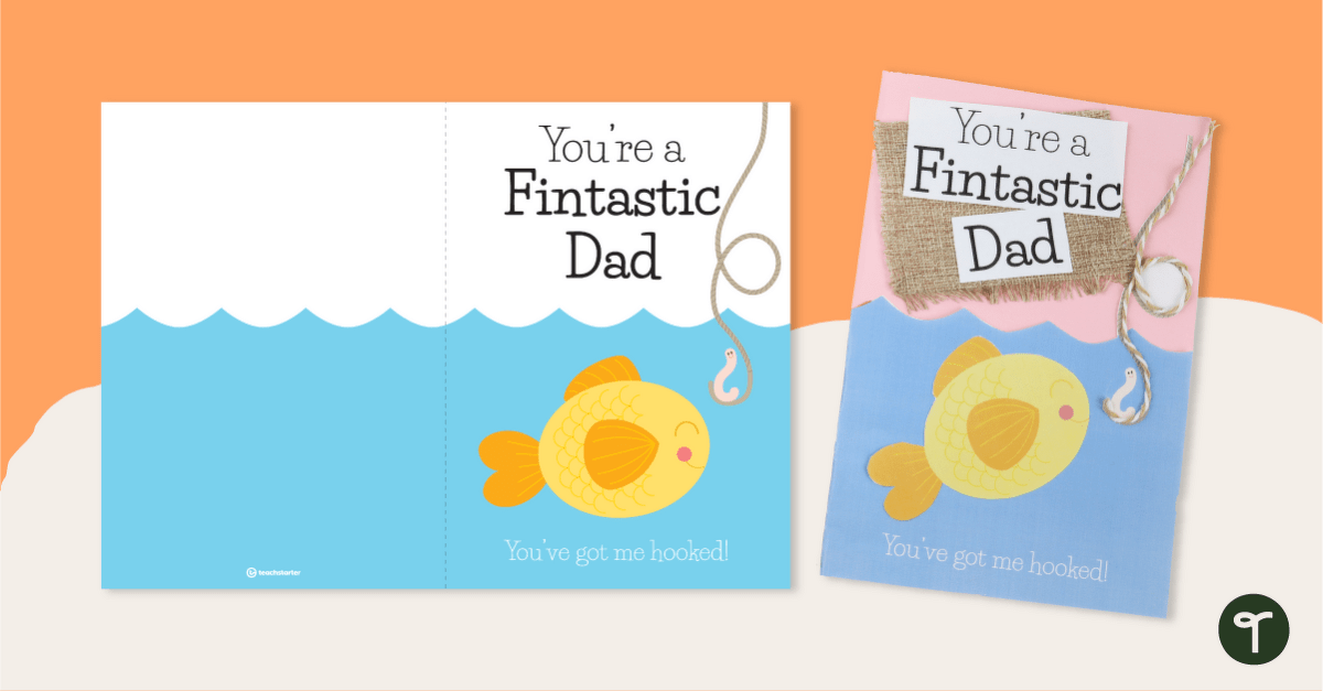 'You're a Fintastic Dad' - Father's Day Card Printable teaching resource