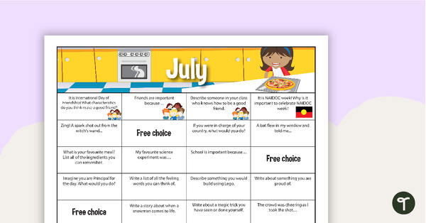 Go to July Writing Prompts - Lower Primary teaching resource