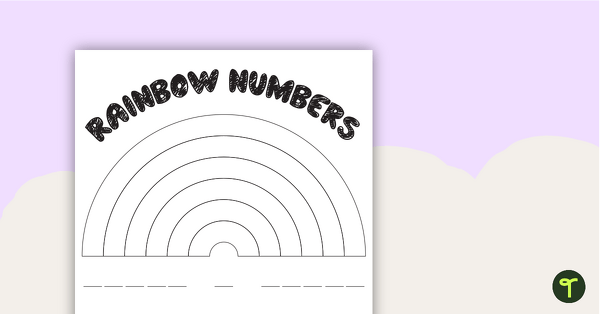 Rainbow Numbers Worksheet teaching resource