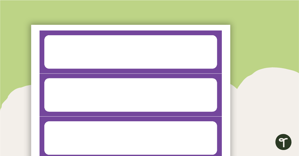 Go to Plain Purple - Tray Labels teaching resource