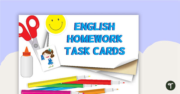 English Homework Task Cards - Upper Primary teaching resource