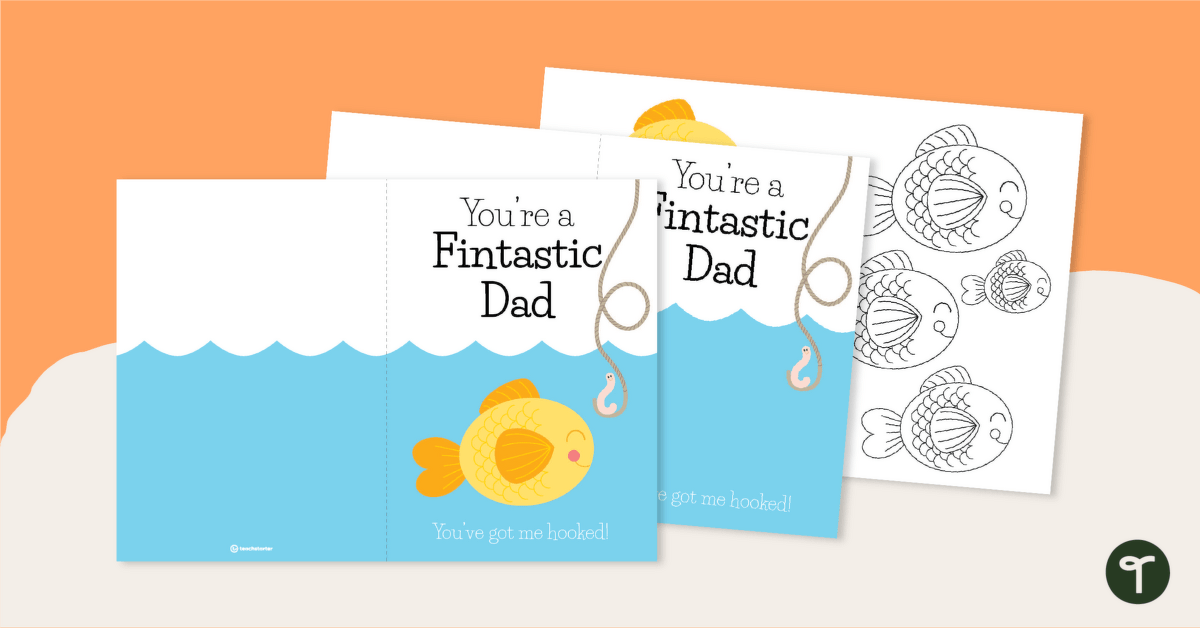 "You're a Fintastic Dad" - Father's Day Card Printable teaching resource