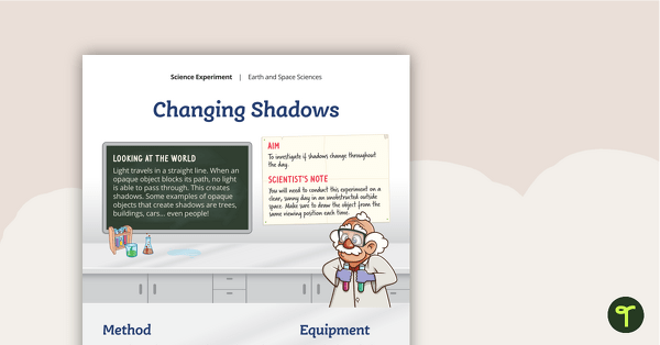 Changing Shadows – Science Experiment teaching resource