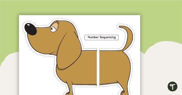Preview image for 1 to 9 Number Sequencing Activity - Dog Template - teaching resource