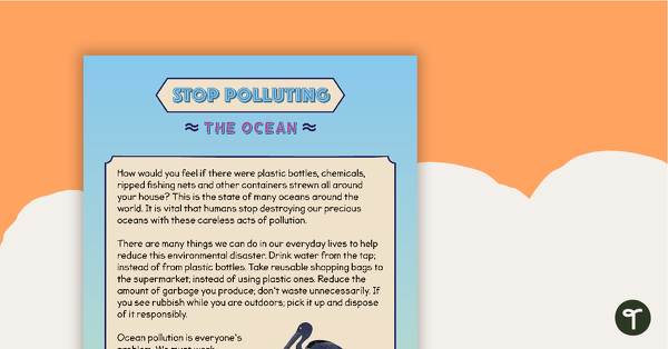 去理解,停止污染海洋的教学资源