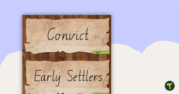 Preview image for Australian Early Settler Word Wall Vocabulary - teaching resource