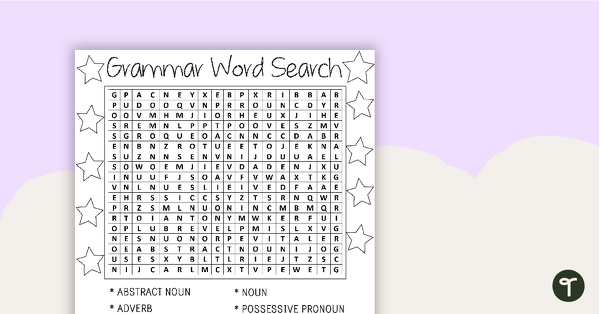 Preview image for Grammar Word Search with Solution - teaching resource