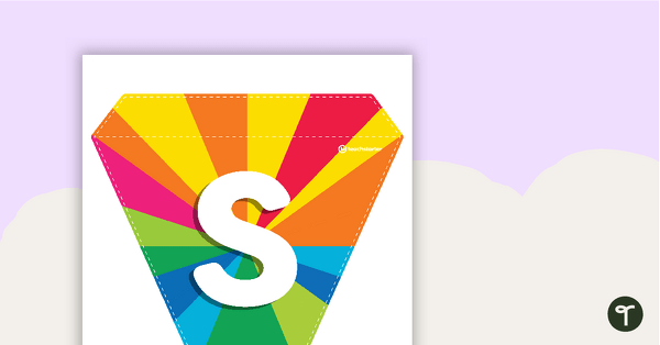 Rainbow Starburst - Letters and Numbers Pennant Banner teaching resource