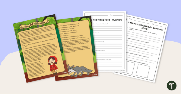Comprehension - Little Red Riding Hood teaching resource