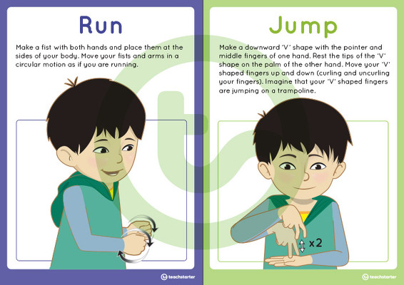 Auslan Commonly Used Verb Flashcards teaching resource
