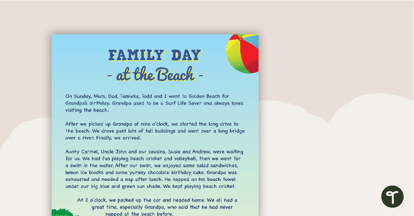 Image of Comprehension - Family Day At The Beach