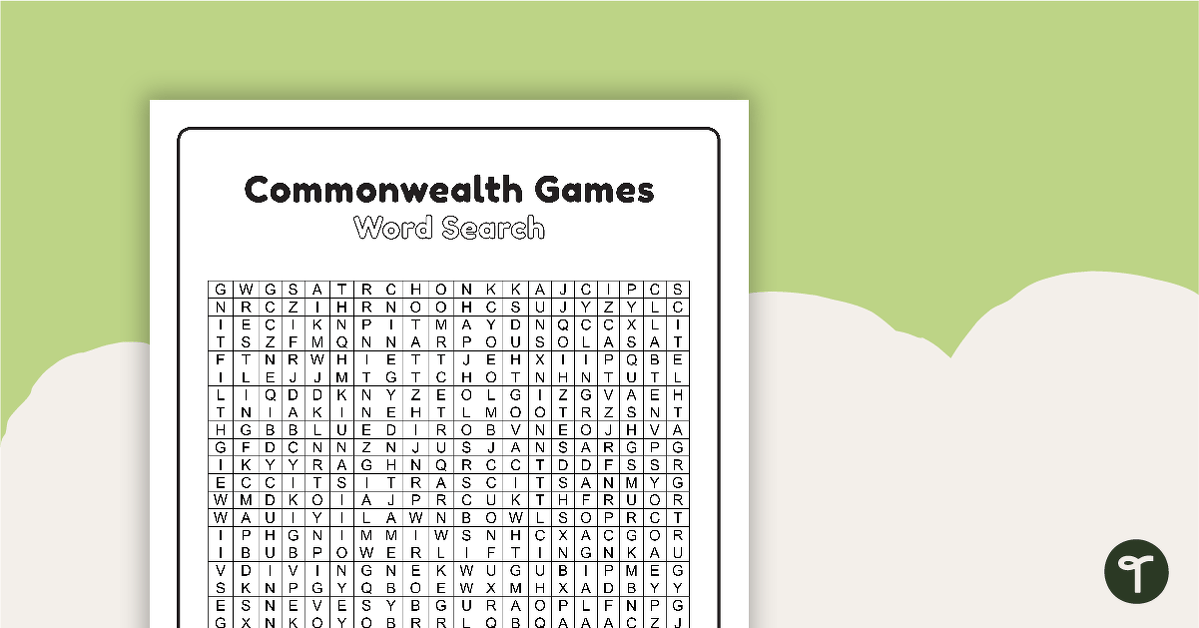 Commonwealth Games Word Search teaching resource
