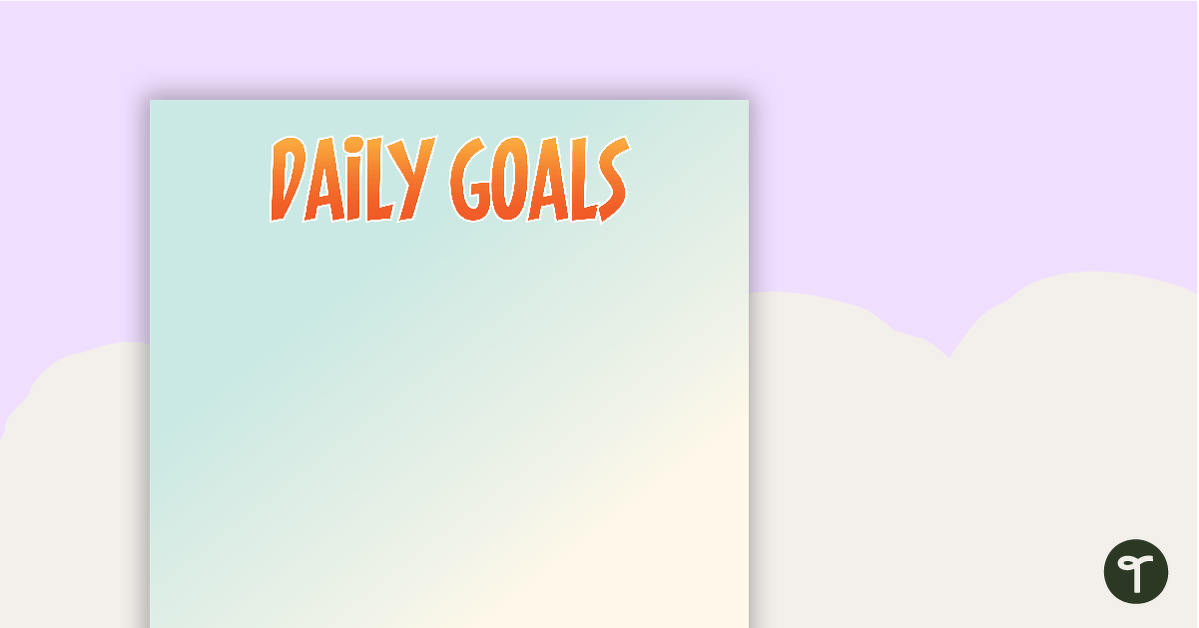 Dinosaurs - Daily Goals teaching resource