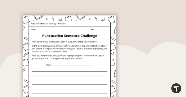 Preview image for Punctuation Sentence Challenge Worksheet - teaching resource