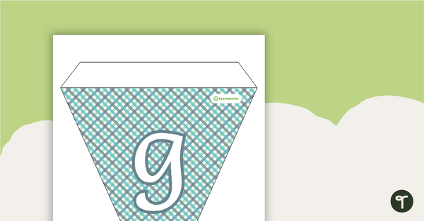 Green Tartan - Letters and Numbers Pennant Banner teaching resource