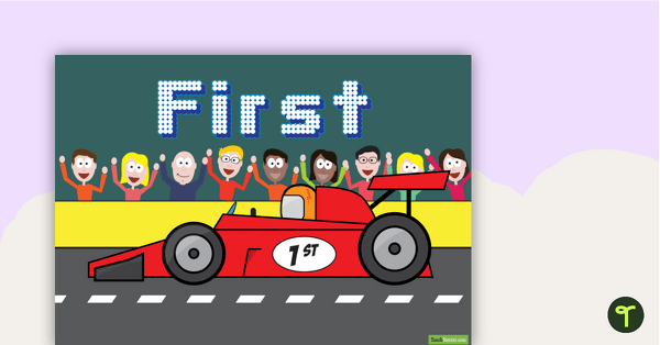 Go to Racing Car Ordinal Number Posters (1st - 10th) teaching resource