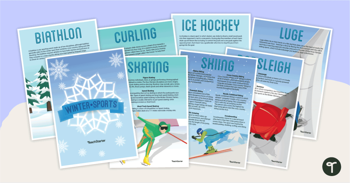 Winter Olympic Sports Posters - Information teaching resource
