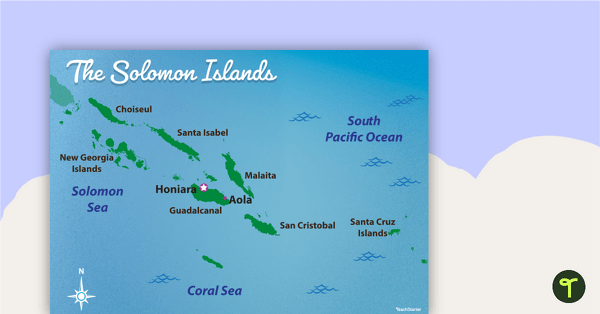 Map of The Solomon Islands teaching resource