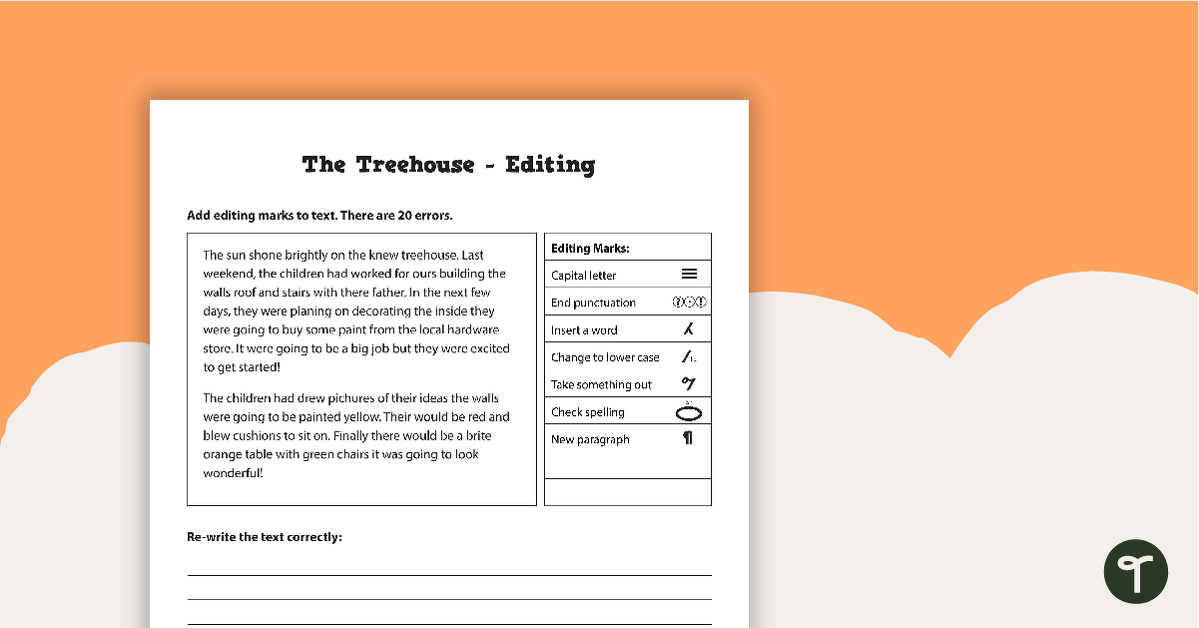 18 Editing Worksheets - Spelling, Grammar, and Punctuation teaching resource