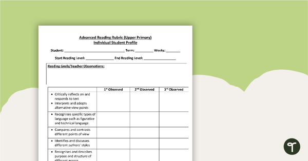 Go to Advanced Reading Rubric (Upper Primary) teaching resource