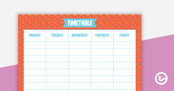 Go to Shapes Pattern - Weekly Timetable teaching resource